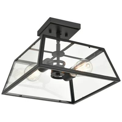 Millennium Lighting Grant 2 Light Outdoor Flush Mount Powder Coat Black