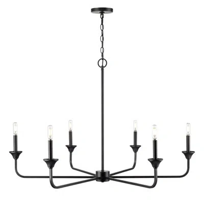 Millennium Lighting Herring 6 - Light 42" Wide Candle Style Classic / Traditional Chandelier In Matte Black