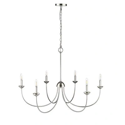 Millennium Lighting Huxley 6 - Light 29" Wide Dimmable Classic / Traditional Chandelier In Polished Nickel