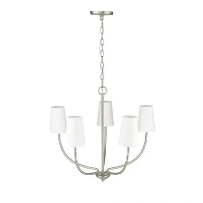 Millennium Lighting Kandor 5 - Light 26" Wide Shaded Classic / Traditional Chandelier In Brushed Nickel