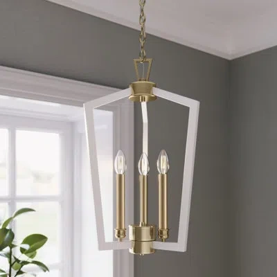 Millennium Lighting Lizabeth 3 Light Pendant Light In Matte White/modern Gold