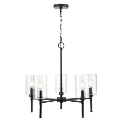 Millennium Lighting Lonegan 24" Wide 5-light Chandelier - Matte Black