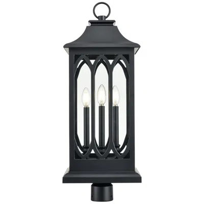 Millennium Lighting Mallorey 3-light Outdoor Post Light In Black