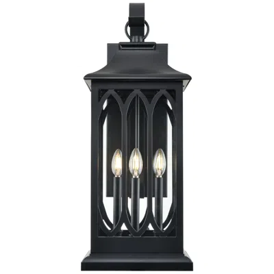 Millennium Lighting Mallorey 3-light Outdoor Wall Sconce In Black