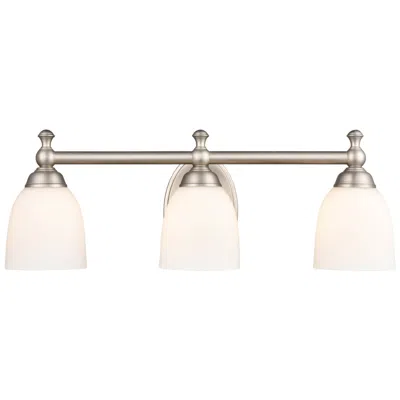 Millennium Lighting Millennium 3-light 22" Satin Nickel Vanity Light With Glass Shade