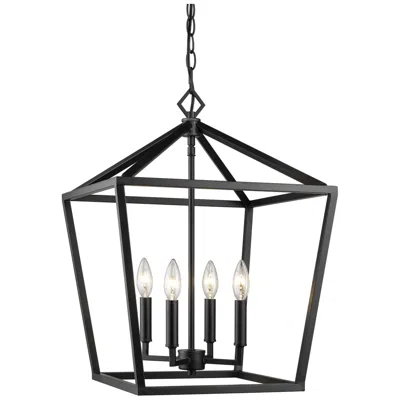 Millennium Lighting Millennium Corona 16" Wide Open Candelabra Frame Matte Black Pendant