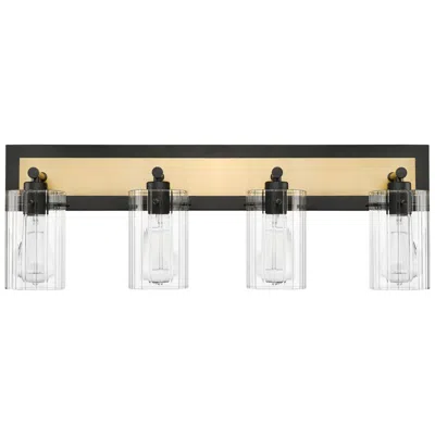 Millennium Lighting Millennium Gasol 4-light Vanity In Matte Black / Vintage Brass