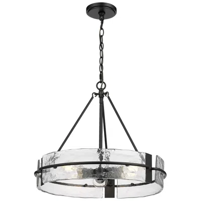 Millennium Lighting Millennium Rezi 3-light 20" Matte Black Pendant With Glass Shade