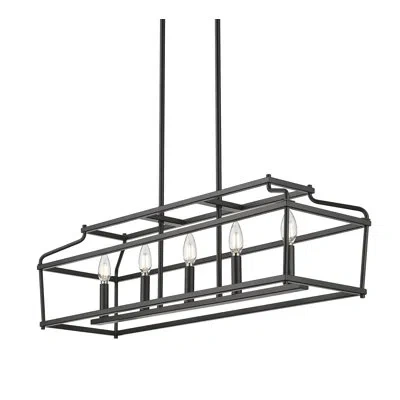 Millennium Lighting Nellita 34" Wide 5-light Island - In Matte Black