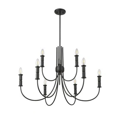 Millennium Lighting Potiss 9 - Light 34" Wide Dimmable Chandelier In Polished Nickel