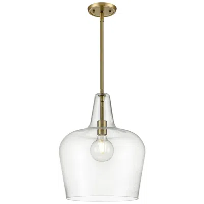 Millennium Lighting Puckette 13 3/4"w Vintage Brass Clear Glass Pendant Light