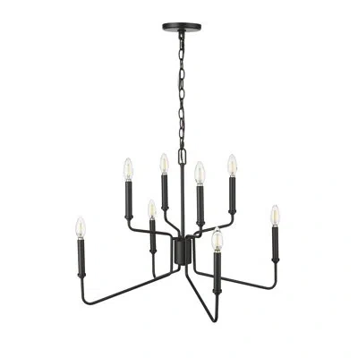 Millennium Lighting Raven 8 - Light 28" Wide Candle Style Classic / Traditional Chandelier In Matte Black