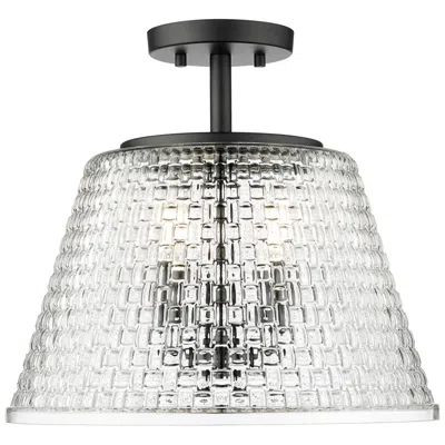 Millennium Lighting Saben 3-light Indoor Semi-flush In Matte Black