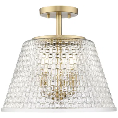 Millennium Lighting Saben 3-light Indoor Semi-flush In Vintage Brass