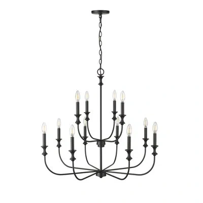Millennium Lighting Savanne 12 - Light 33.9" Wide Dimmable Chandelier In Matte Black