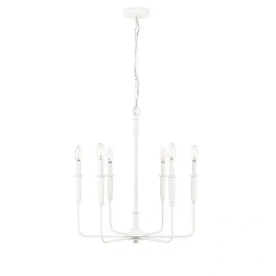 Millennium Lighting Savanne 6 - Light 24.1" Wide Dimmable Classic / Traditional Chandelier In Textured White