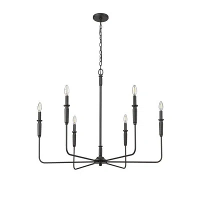 Millennium Lighting Savanne 6 - Light 38" Wide Candle Style Classic / Traditional Chandelier In Textured White