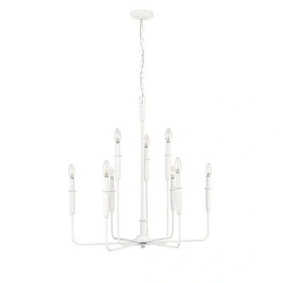 Millennium Lighting Savanne 9 - Light 31.9" Wide Dimmable Chandelier In Textured White