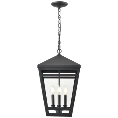 Millennium Lighting Seager 3-light Outdoor Pendant In Textured Black