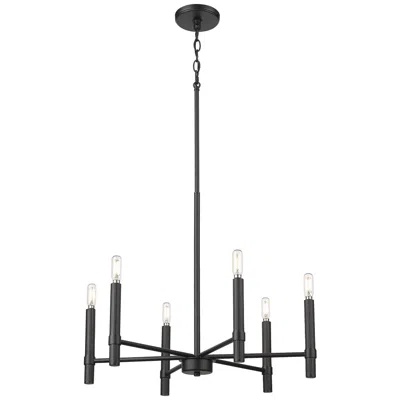 Millennium Lighting Skyva 24.25" Wide 6-light Chandelier In Matte Black