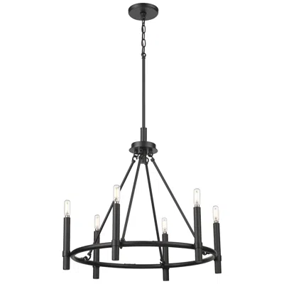 Millennium Lighting Skyva 25" Wide 6-light Chandelier In Matte Black