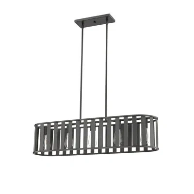 Millennium Lighting Stella 5 - Light 38.625" Wide Kitchen Island Rectangle Chandelier In Matte Black