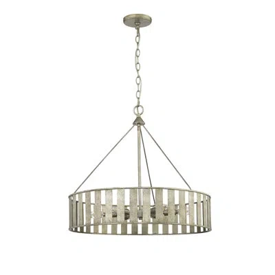 Millennium Lighting Stella 6 - Light 24" Wide Drum Chandelier In Antique Silver