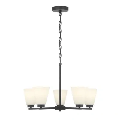 Millennium Lighting Strayhan 24" Wide 5-light Chandelier In Matte Black