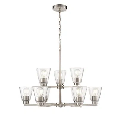 Millennium Lighting Strayhan 28.5" 9-light Chandelier In Brushed Nickel