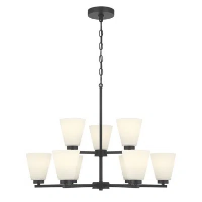 Millennium Lighting Strayhan 28.5" Wide 9-light Chandelier In Matte Black