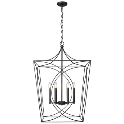 Millennium Lighting Tracy 24" Wide Matte Black 6-light Pendant