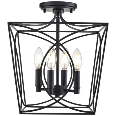 Millennium Lighting Tracy 4-light Indoor Semi-flush In Matte Black