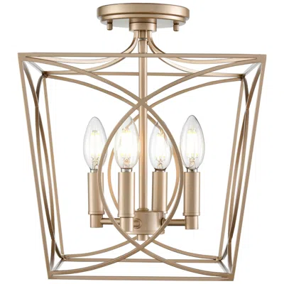 Millennium Lighting Tracy 4-light Indoor Semi-flush In Painted Modern Gold