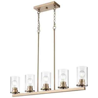 Millennium Lighting Verlana 35" Wide 5-light Island In Modern Gold