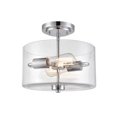 Millennium Lighting Verllana 2 Light 11" Semi-flush Mount In Chrome