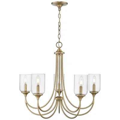 Millennium Lighting Waddingham 5-light Chandelier In Vintage Brass