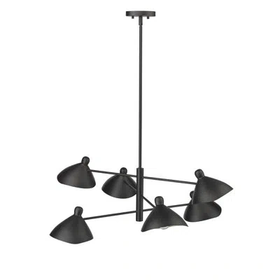 Millennium Lighting Warhol 6 - Light 34.5" Wide Sputnik Cone Chandelier In Matte Black