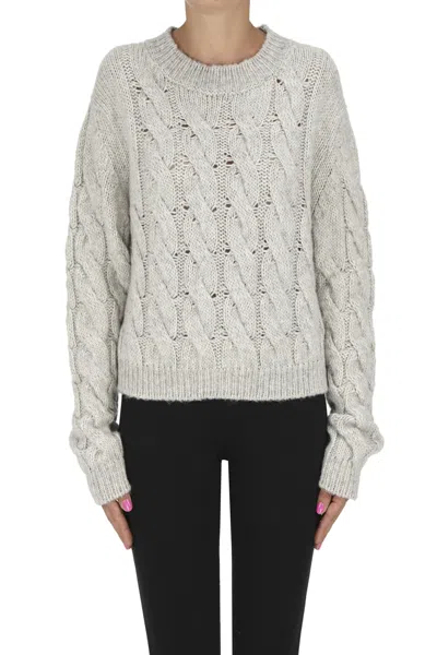 Millenovcentocinquanta7 Cable Knit Pullover In Gray
