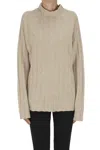 Millenovcentocinquanta7 Ribbed Knit Pullover In Neutral