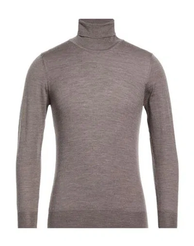 Millenovecentocinquanta7 Man Turtleneck Taupe Size 44 Merino Wool In Gray