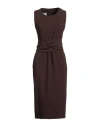 Millenovecentosettantotto Woman Midi Dress Chocolate Brown Size 8 Polyester, Viscose, Elastane