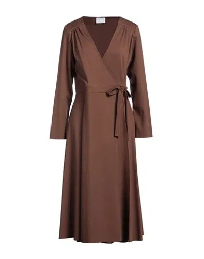 Millenovecentosettantotto Woman Midi Dress Chocolate Brown Size Xl Viscose, Polyamide, Elastane