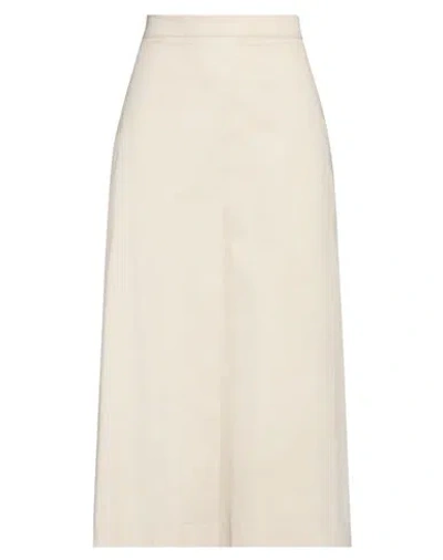 Millenovecentosettantotto Woman Midi Skirt Beige Size 8 Cotton, Elastane