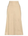 Millenovecentosettantotto Woman Midi Skirt Sand Size 10 Cotton, Elastane In Beige