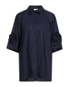 Millenovecentosettantotto Woman Shirt Navy Size L Cotton In Blue