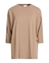 Millenovecentosettantotto Woman T-shirt Khaki Size S Cotton, Elastane In Neutral