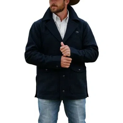 Pre-owned Miller Ranch By Cinch Men's Navy Wool Ranch Jacket Dwj2008003 In Blue