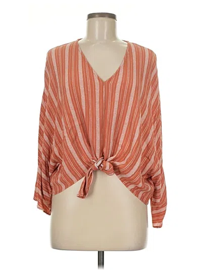 Pre-owned Millibon 3/4 Sleeve Blouse In Orange