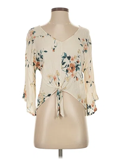 Pre-owned Millibon 3/4 Sleeve Blouse In White