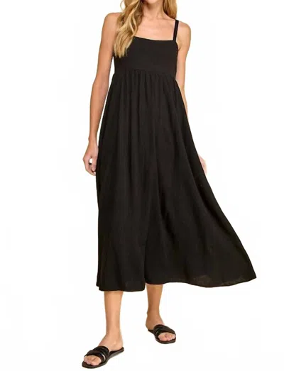 Millibon Sinead Adjustable Straps Midi Dress In Black